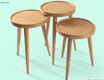 Polen  Triple  Side Tables 