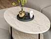 Elis Coffee Table (Metal Legs)  - Travertine