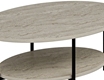 Elis Coffee Table (Metal Legs)  - Travertine