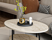 Elis Coffee Table (Metal Legs)  - Travertine