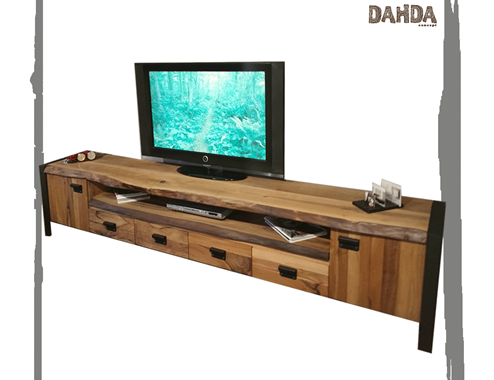 Walnut and Metal TV Unit