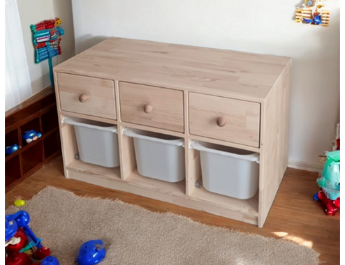 Functional Wooden Toy Basket