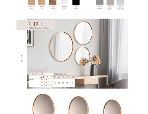 Circle Tripple  Mirror  Set