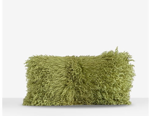 Angora Barby  Furry Leather/Fabric Cushion