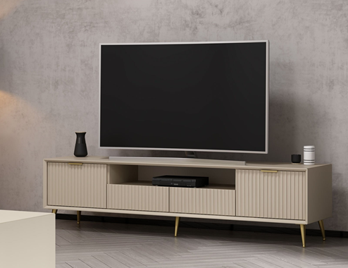 Kale Luxe Tv Unit With Legs 180Cm - Sandstone