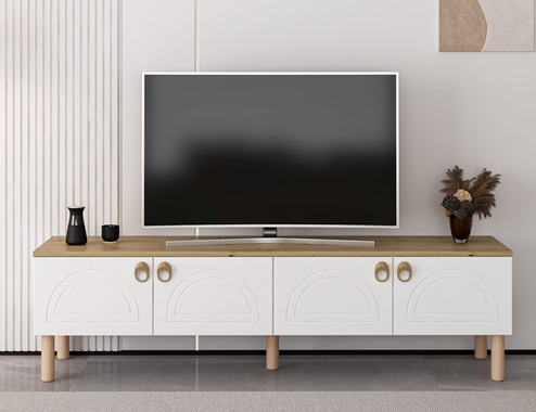 Lotus Tv Unit - White/Artisan