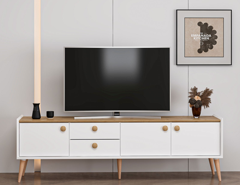 Mitra Tv Unit - White/Artisan