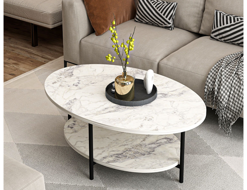 Elis Coffee Table (Metal Legs) - Fresya