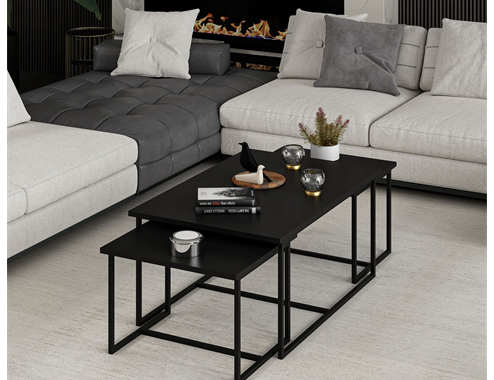 Levada 3-Pieces Coffee Table - Black