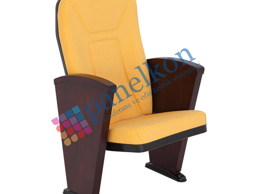 MARTIN LONG WOODEN ARM PLASTIC BACK AND SEAT CONFERENCE CHAIR.