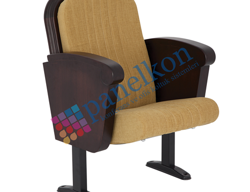  Happy Half Wooden Arm Theater Chair with Wooden Back and Seat