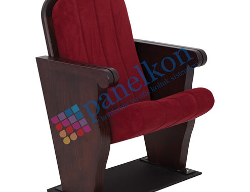 Happy Long Wooden Arm Chair with a Knob on the Armrest, Complete Wooden Back