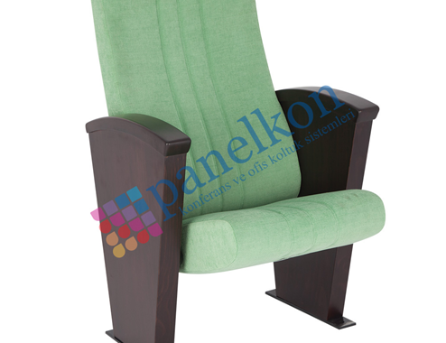 llgın Long Wooden Arm with Half Wooden Backrest and Upholstered Seat