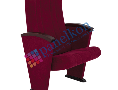 Ilgın conference chair with long-upholstered wooden arms, back, and seat,