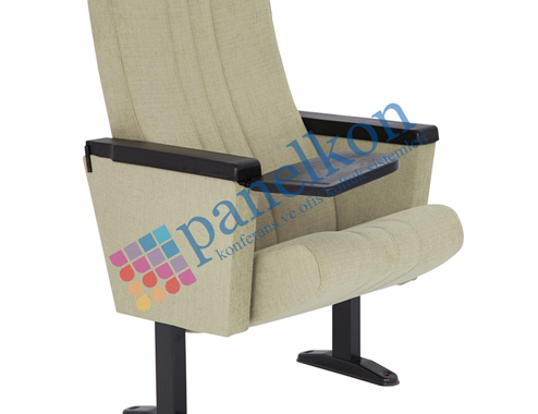 Ilgın polyurethane chair with complete upholstery for the back and seat, featuring an internal foldable table.