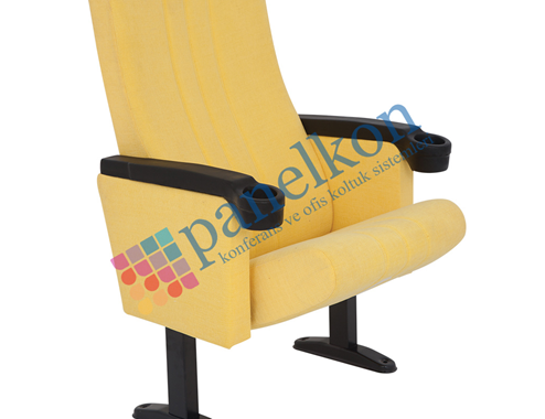 Ilgın Polyurethane Chair With A Padded Back And Seat, Featuring Cup Holders.