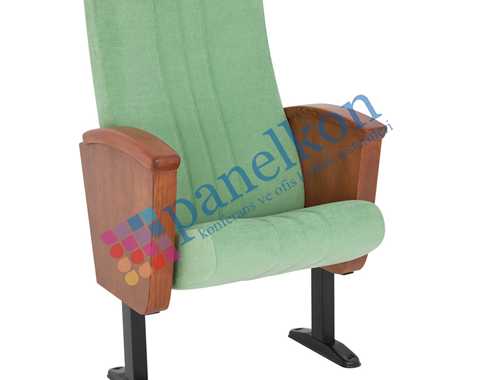  Ilgın Half Wooden Arm, Upholstered Back and Seat