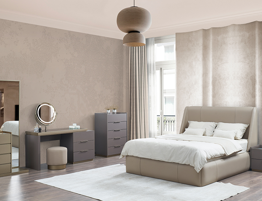 LAPIS DARK TAUPE BEDROOM