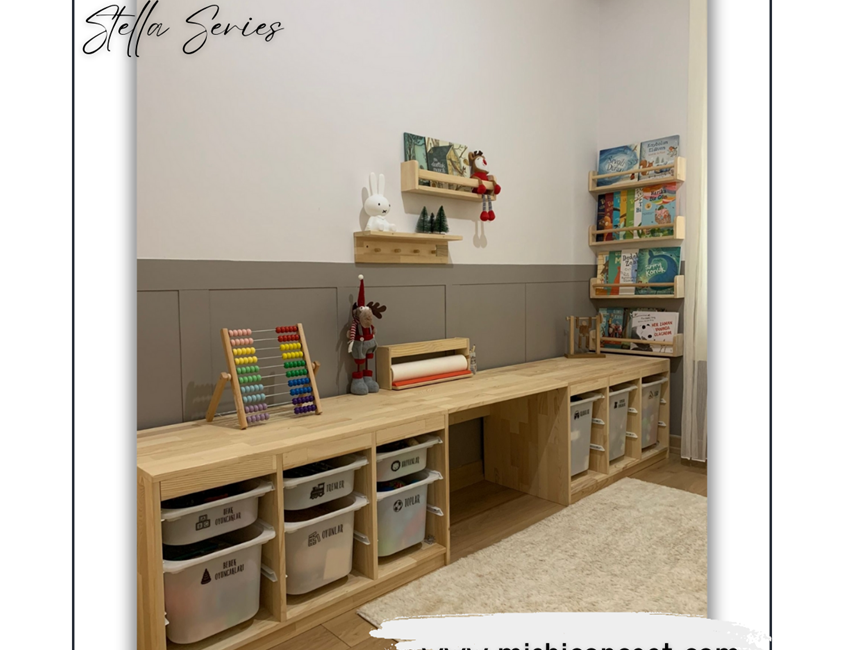 Stella Series Study Desk With Toy Basket