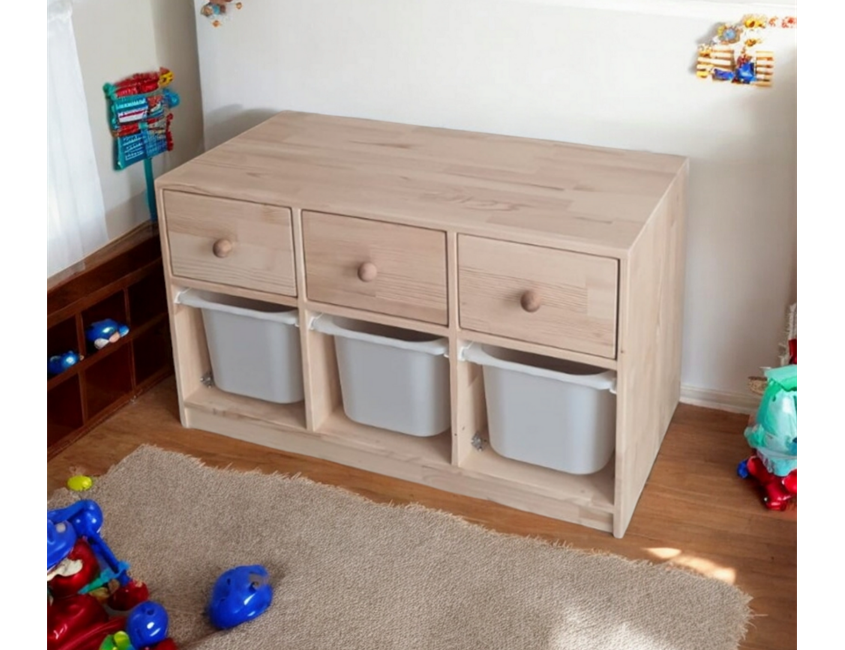 Functional Wooden Toy Basket