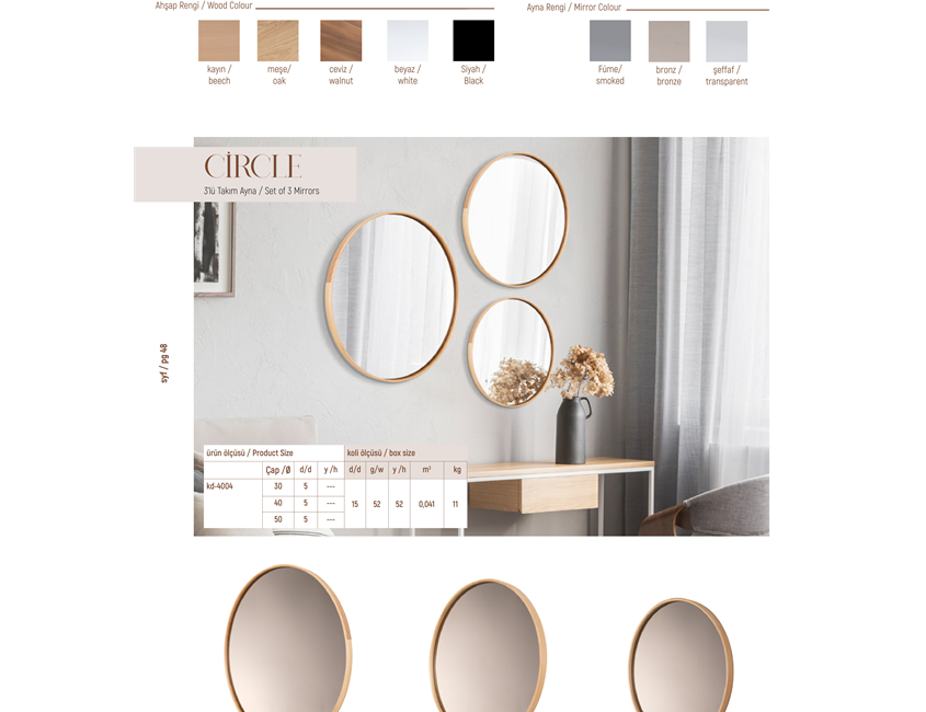 Circle Tripple  Mirror  Set