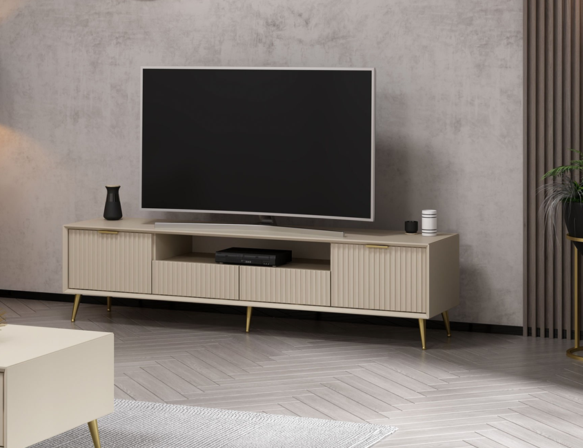 Kale Luxe Tv Unit With Legs 180Cm - Sandstone