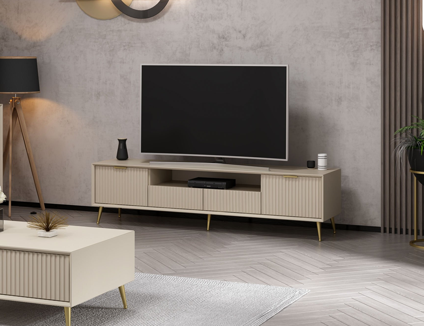 Kale Luxe Tv Unit With Legs 180Cm - Sandstone