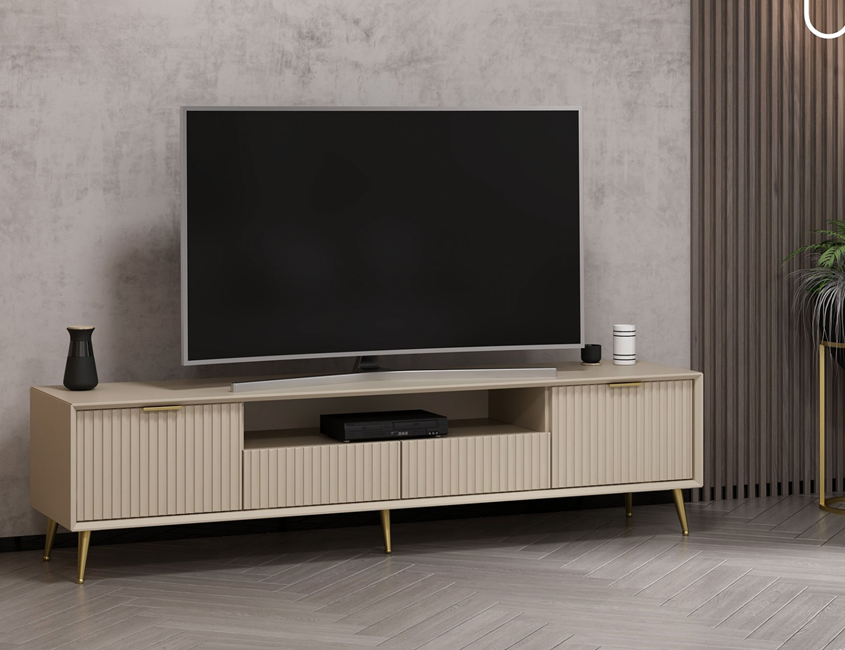 Kale Luxe Tv Unit With Legs 180Cm - Sandstone