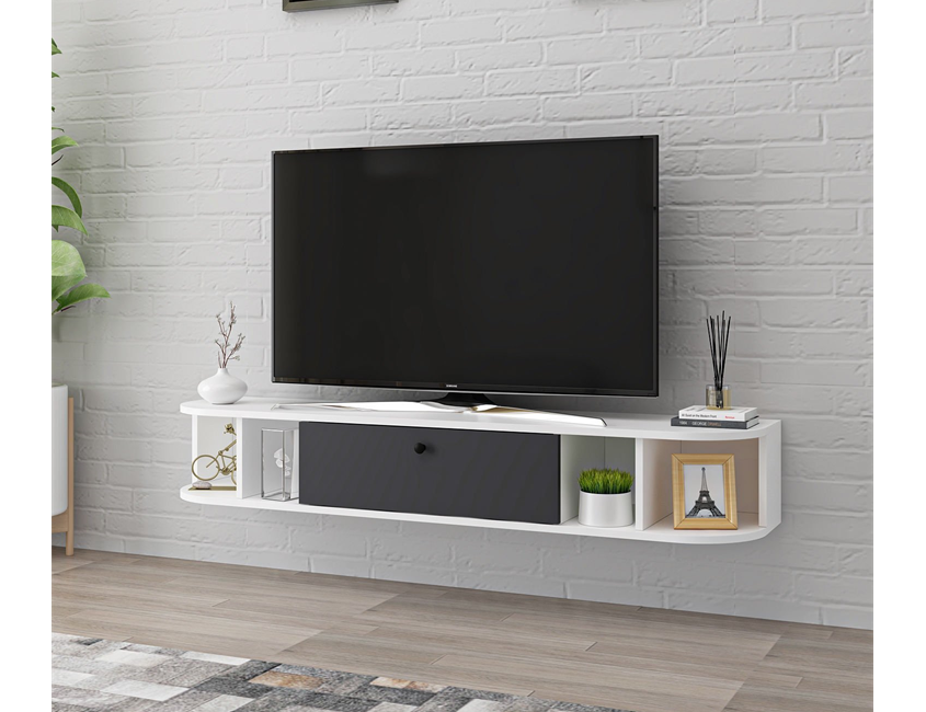 Gala Wall-Mounted Tv Unit - White/Anthracite