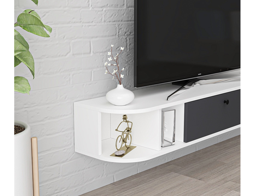 Gala Wall-Mounted Tv Unit - White/Anthracite