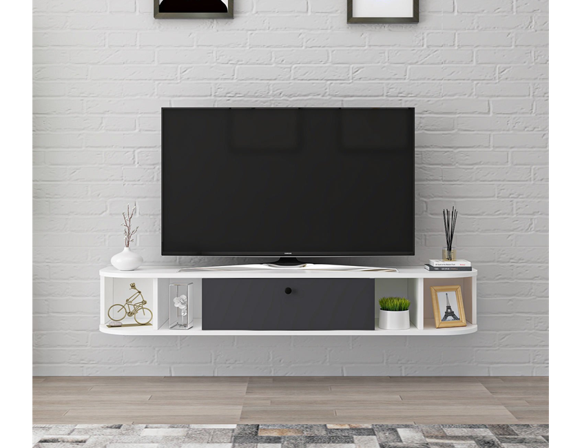 Gala Wall-Mounted Tv Unit - White/Anthracite