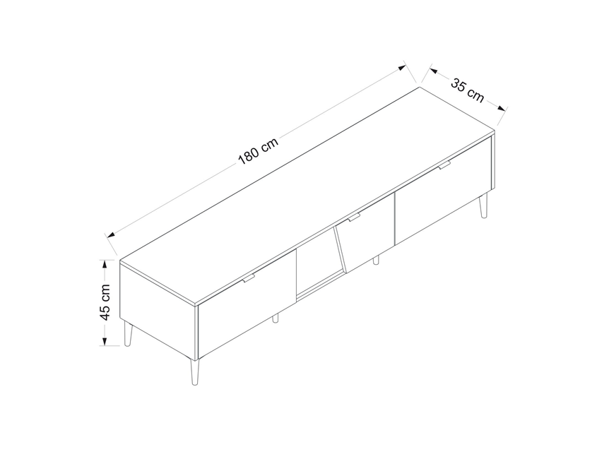 Yelena Tv Unit - White/Black/Sandstone