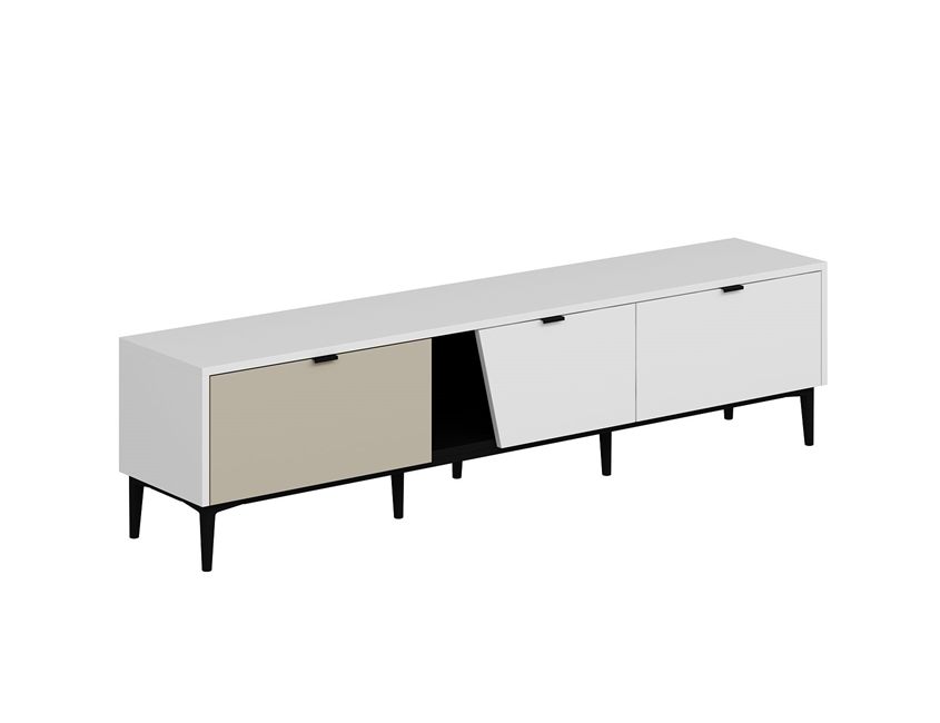 Yelena Tv Unit - White/Black/Sandstone