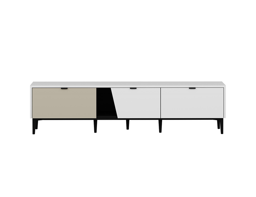 Yelena Tv Unit - White/Black/Sandstone