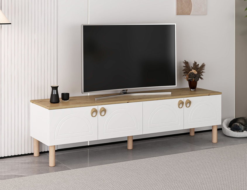 Lotus Tv Unit - White/Artisan