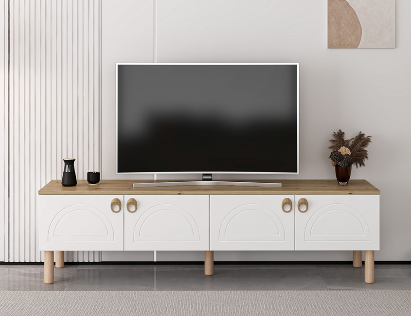 Lotus Tv Unit - White/Artisan