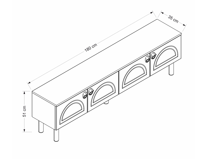 Lotus Tv Unit - White/Artisan