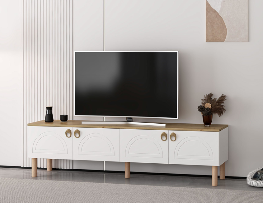 Lotus Tv Unit - White/Artisan