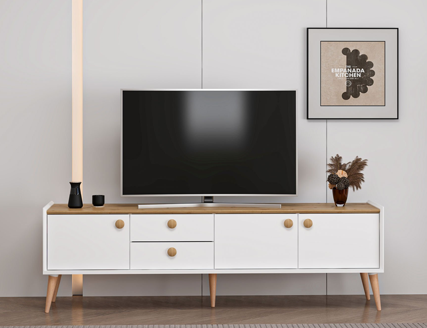 Mitra Tv Unit - White/Artisan