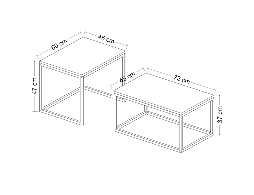 Minar Leka Modern Coffee Table (Metal Legs) - Fresya