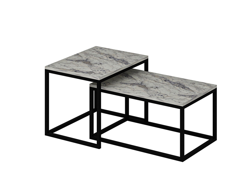 Minar Leka Modern Coffee Table (Metal Legs) - Fresya