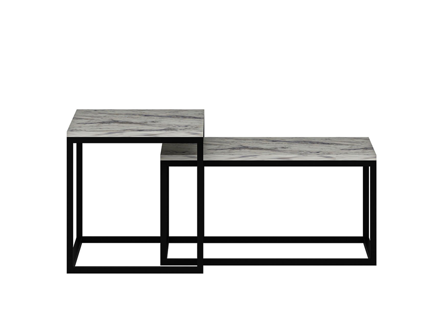 Minar Leka Modern Coffee Table (Metal Legs) - Fresya