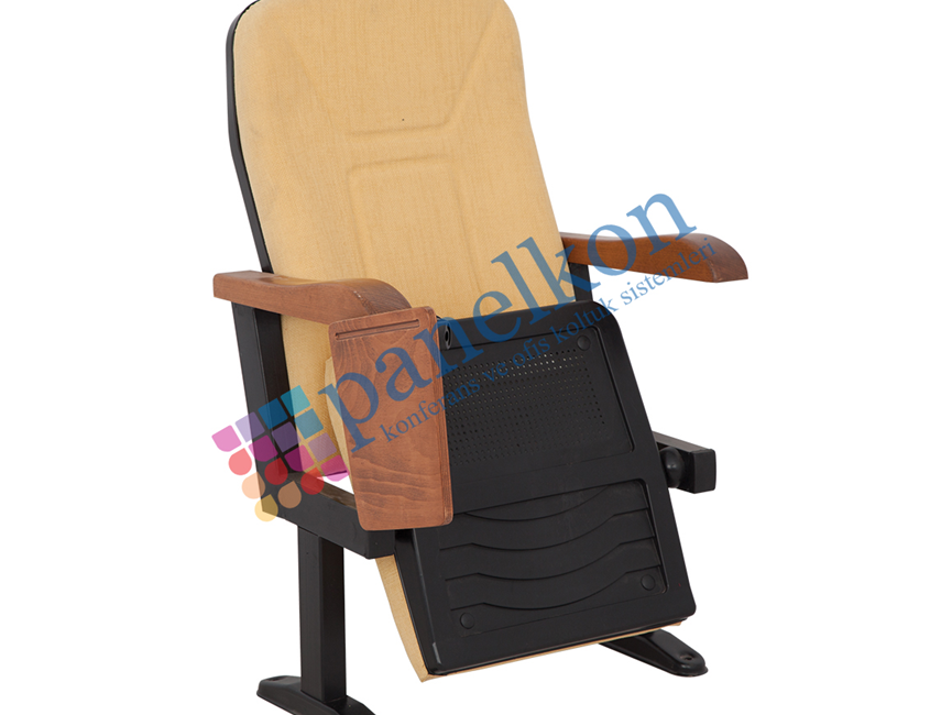 MARTIN OPEN ARM, WOODEN ARMREST AND TABLE, WRITING TABLE CONFERENCE CHAIR