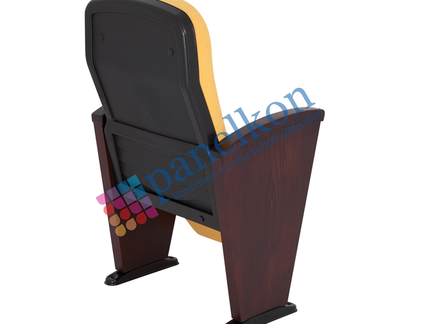 MARTIN LONG WOODEN ARM PLASTIC BACK AND SEAT CONFERENCE CHAIR.