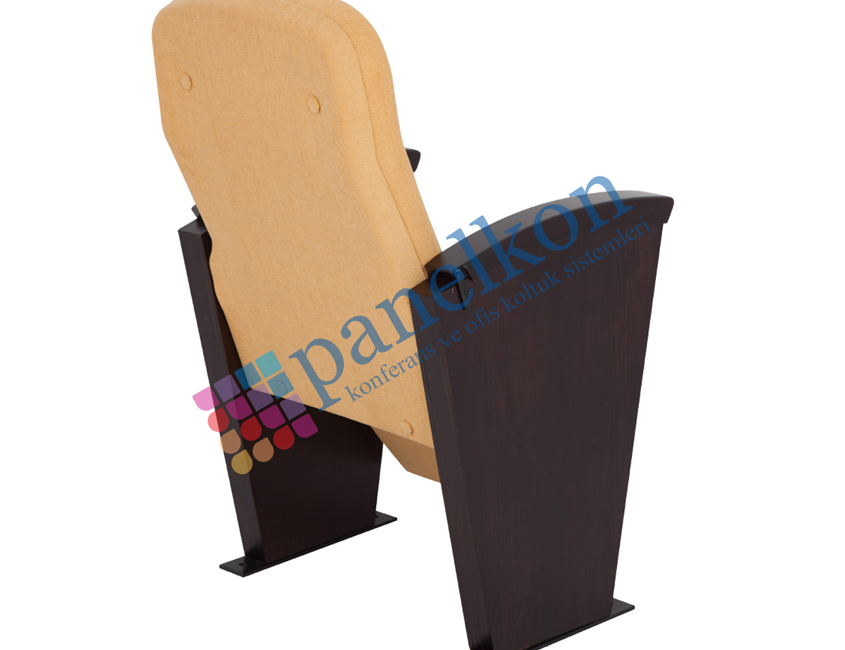 MARTIN LONG WOODEN ARM WITH RETRACTABLE TABLE, UPHOLSTERED BACK AND SEAT