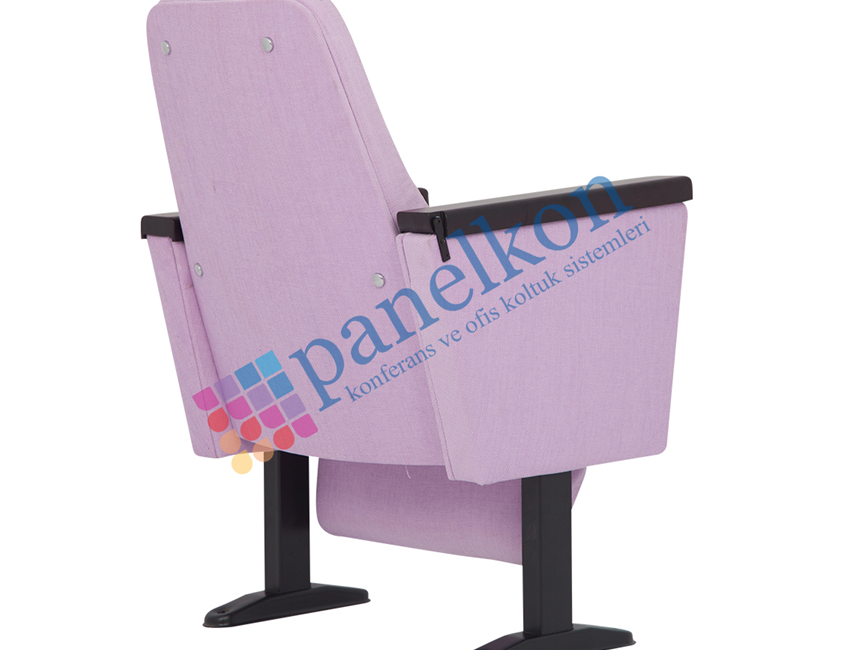 Planet Armrest Wooden Conference Chair with Retractable Writing Table, Upholstered Back and Seat