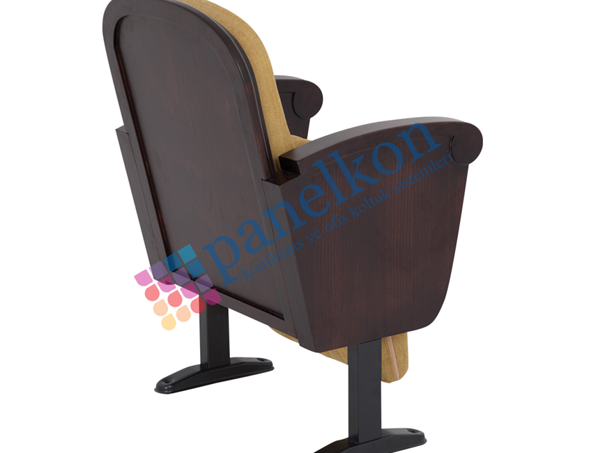  Happy Half Wooden Arm Theater Chair with Wooden Back and Seat