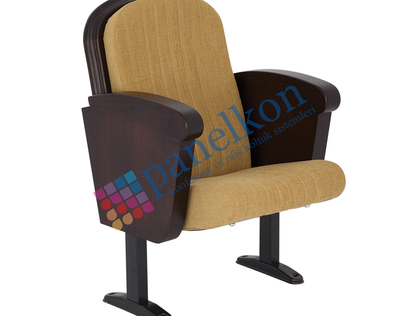  Happy Half Wooden Arm Theater Chair with Wooden Back and Seat