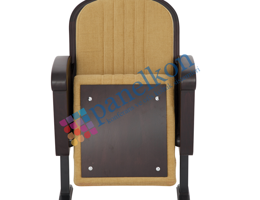  Happy Half Wooden Arm Theater Chair with Wooden Back and Seat