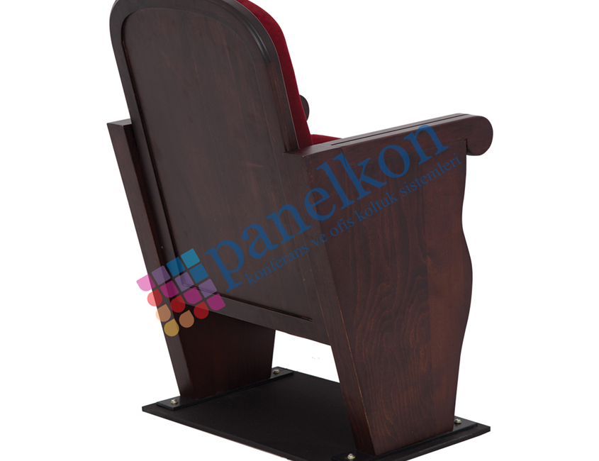 Happy Long Wooden Arm Chair with a Knob on the Armrest, Complete Wooden Back